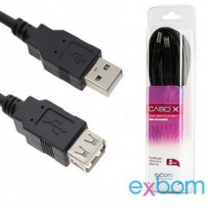 Cabo Extensor USB 10 Metros (Macho x Fêmea) com Filtro Exbom CBX-U2AMAF100